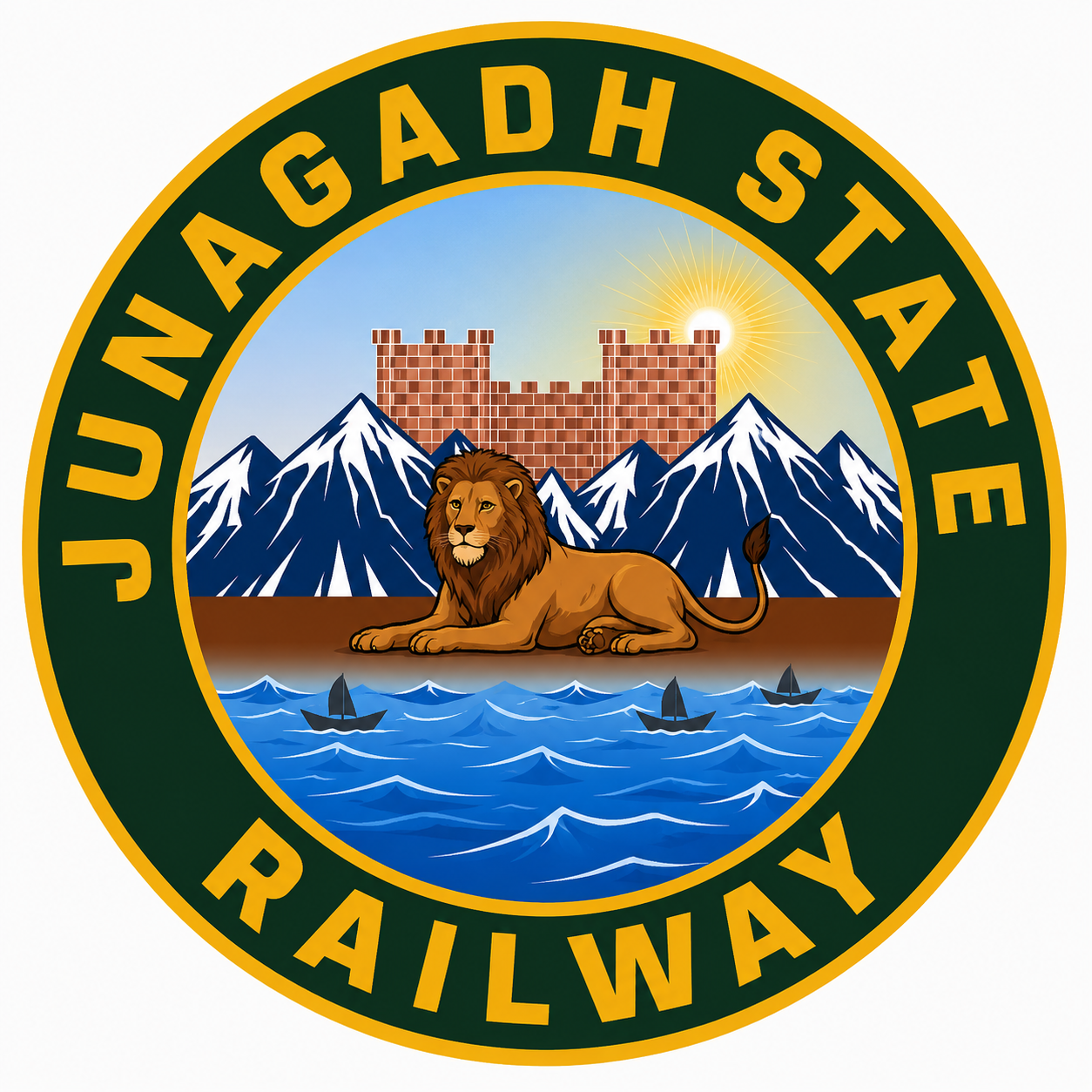 The Emblem of the Junagadh State Railway – A Symbol of Power, Prosperity and Maritime Heritage